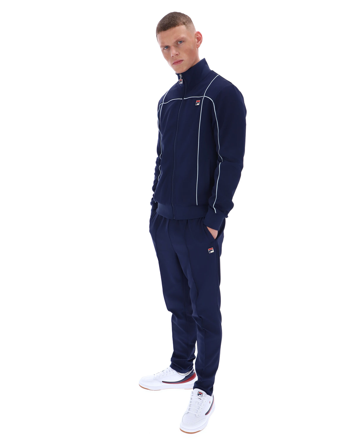Fila Navy Armando Contrasting Piping Track Top - Bold Navy