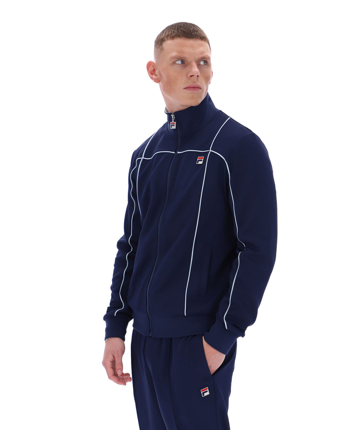 Fila Navy Armando Contrasting Piping Track Top - Bold Navy