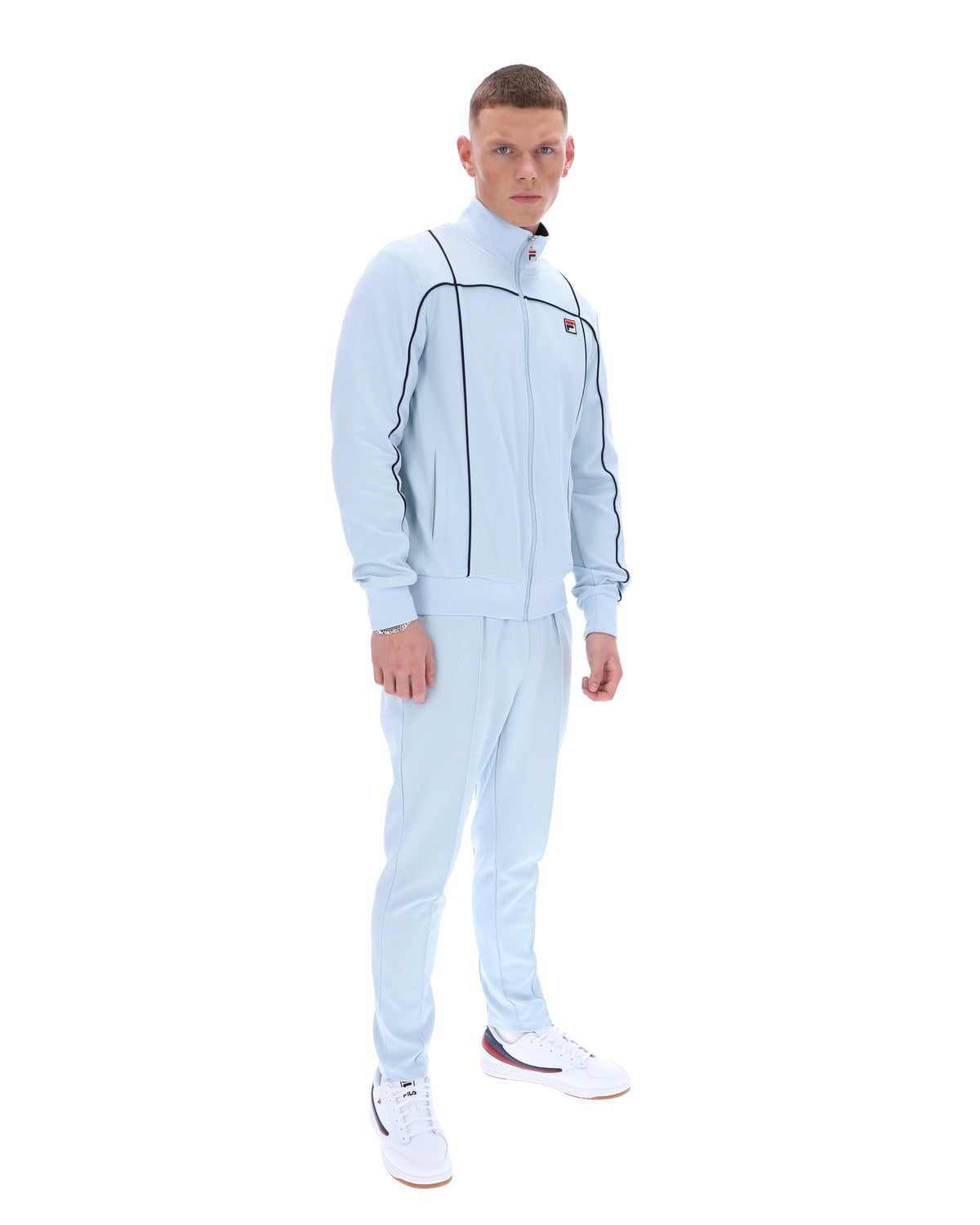 Skyway Armando Contrasting Piping Track Top - Calming Baby Blue