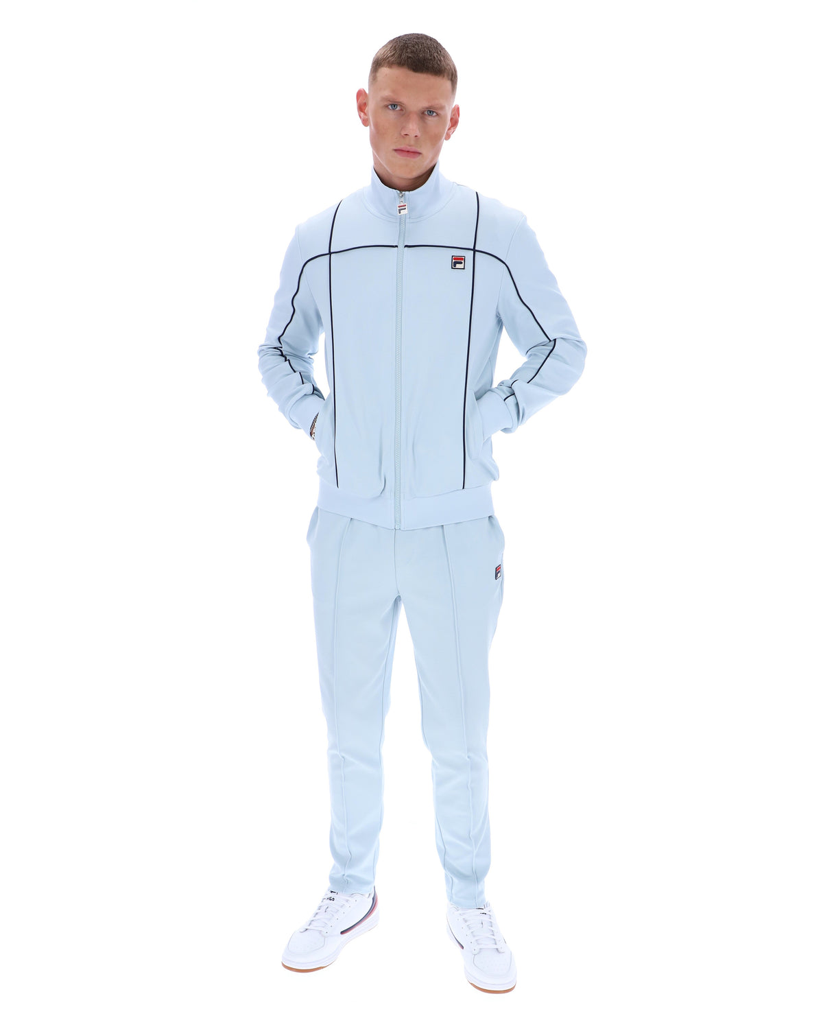 Skyway Armando Contrasting Piping Track Top - Calming Baby Blue