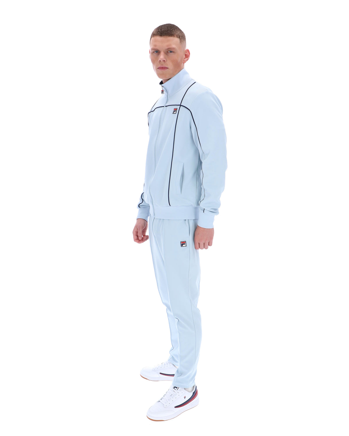 Skyway Armando Contrasting Piping Track Top - Calming Baby Blue