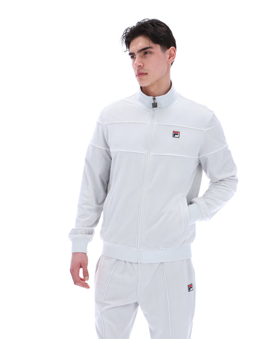 Dawn Blue Vittorio Velour Track Top - Dawn Blue