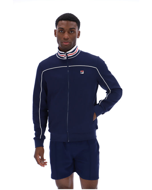 Fila Navy Federico Tipped Neck Track Top - Fila Navy