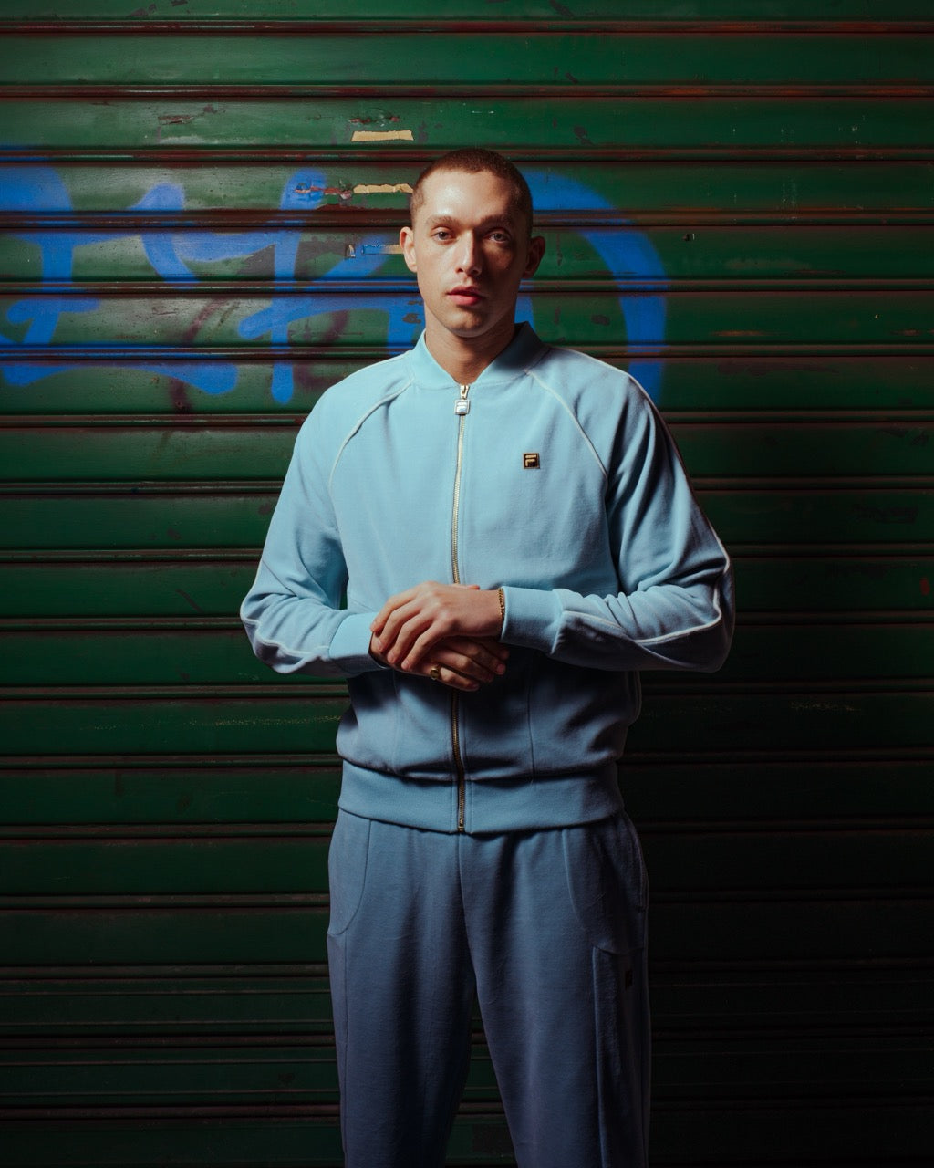 Sterling Blue Fella Velour Jacket - Blue