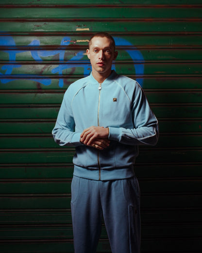 Sterling Blue Fella Velour Jacket - Blue