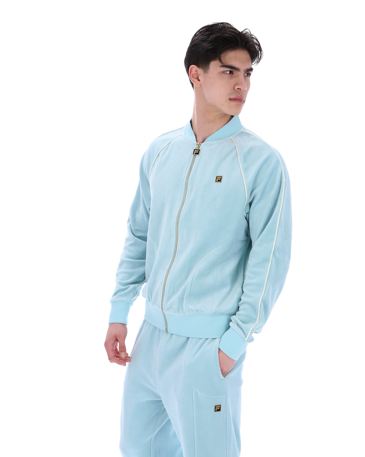 Sterling Blue Fella Velour Jacket - Blue