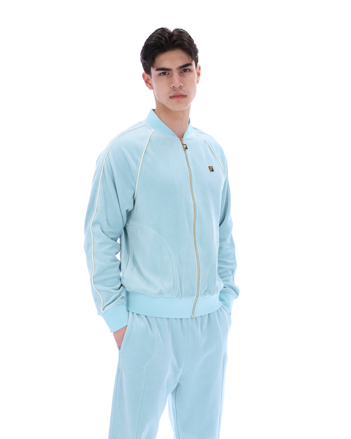 Sterling Blue Fella Velour Jacket - Blue