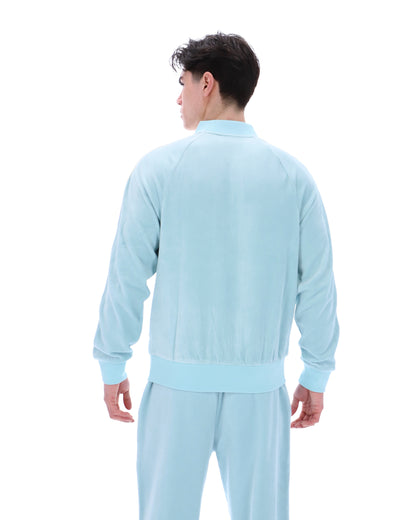 Sterling Blue Fella Velour Jacket - Blue
