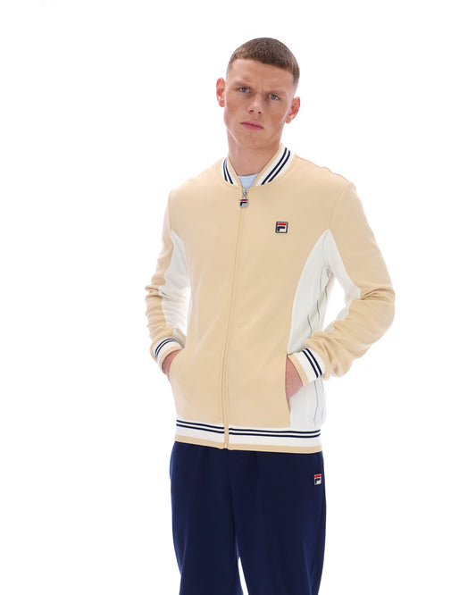 Classic Beige Settanta Baseball Track Top - Cambridge Cream