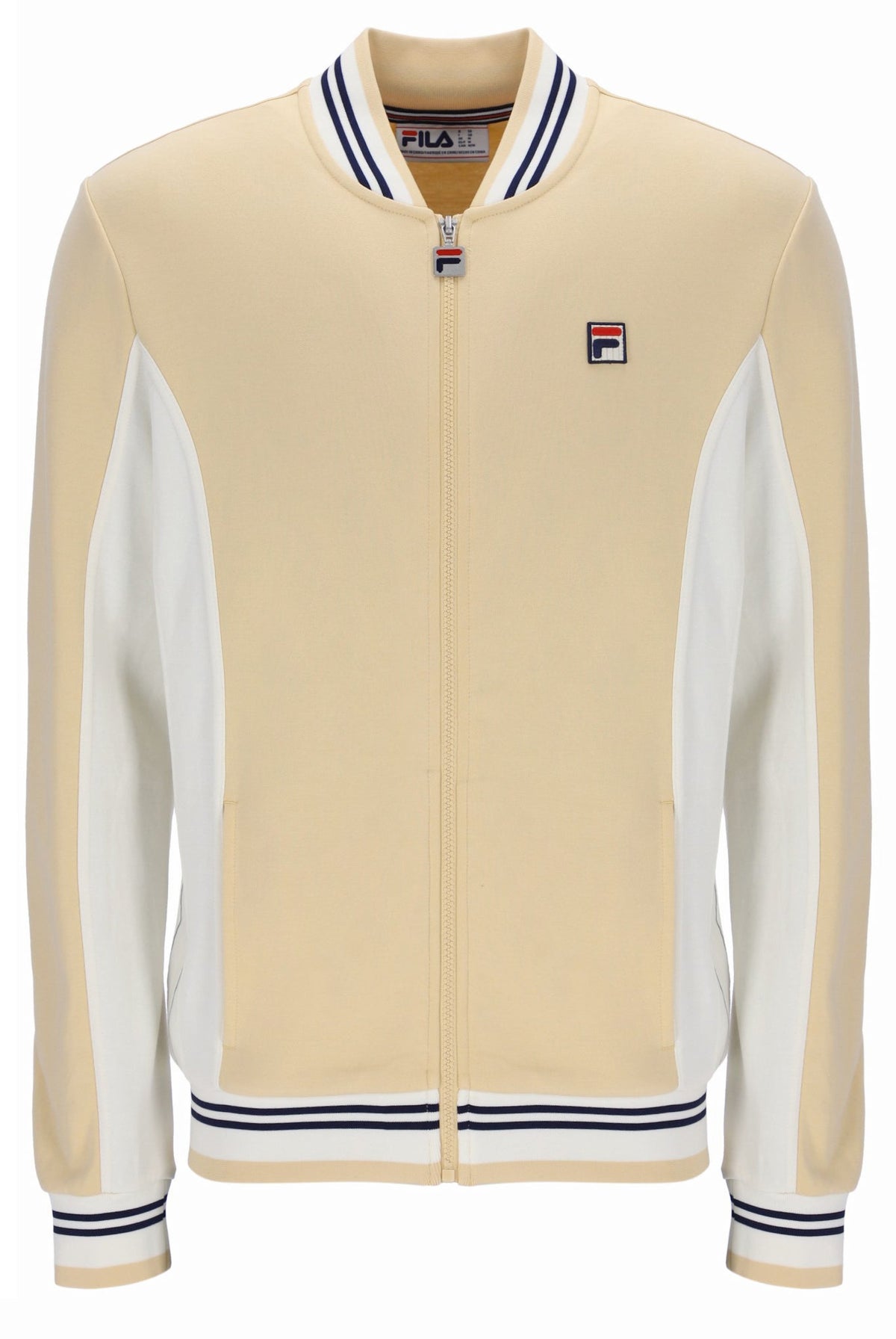 Classic Beige Settanta Baseball Track Top - Cambridge Cream