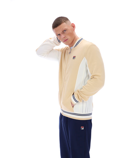 Classic Beige Settanta Baseball Track Top - Cambridge Cream