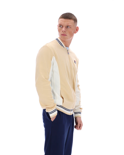 Classic Beige Settanta Baseball Track Top - Cambridge Cream