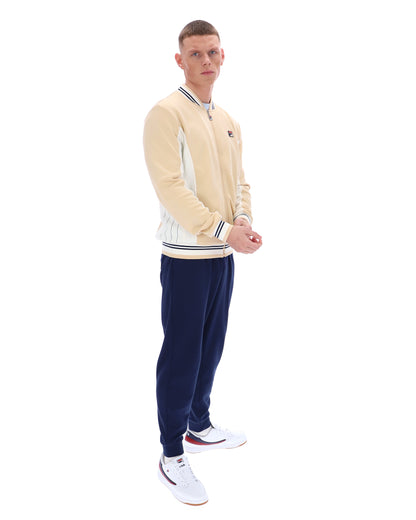 Classic Beige Settanta Baseball Track Top - Cambridge Cream
