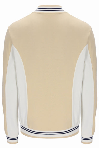 Classic Beige Settanta Baseball Track Top - Cambridge Cream