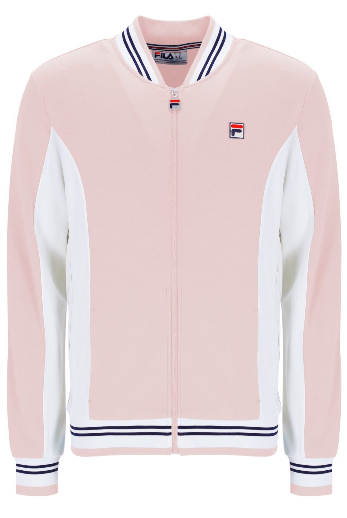 Pale Pink Settanta Baseball Track Top - Light Baby Pink