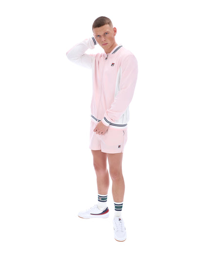 Pale Pink Settanta Baseball Track Top - Light Baby Pink
