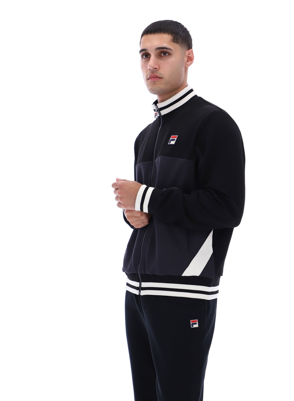 Black Tie Breaker Funnel Neck Jacket - Black