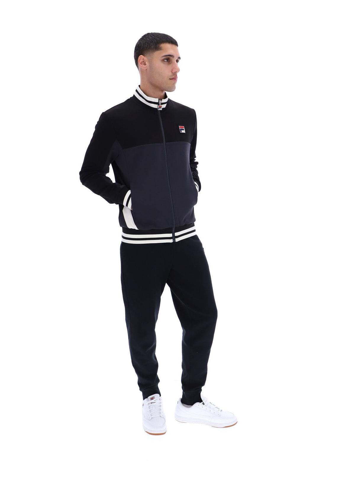Black Tie Breaker Funnel Neck Jacket - Black