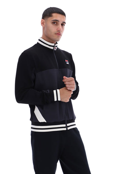 Black Tie Breaker Funnel Neck Jacket - Black
