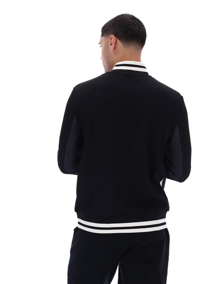 Black Tie Breaker Funnel Neck Jacket - Black