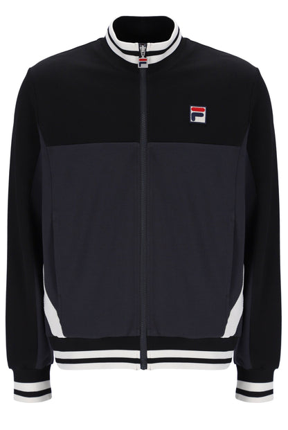 Black Tie Breaker Funnel Neck Jacket - Black