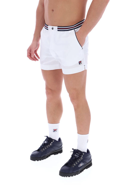White High Tide Terry Pocket Stripe Shorts - White