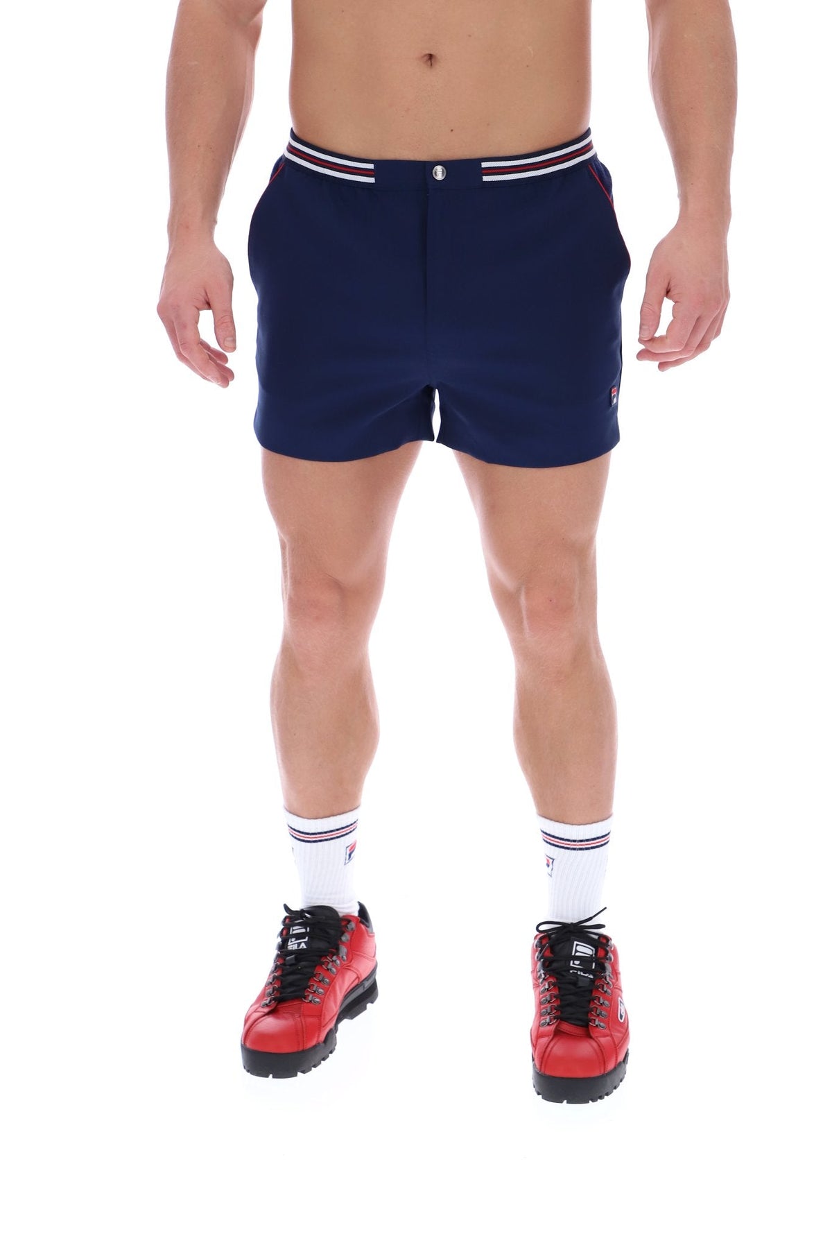 Fila Navy High Tide Terry Pocket Stripe Shorts - Fila Navy