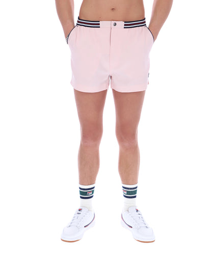 Pale Pink High Tide Terry Pocket Stripe Shorts - Light Baby Pink
