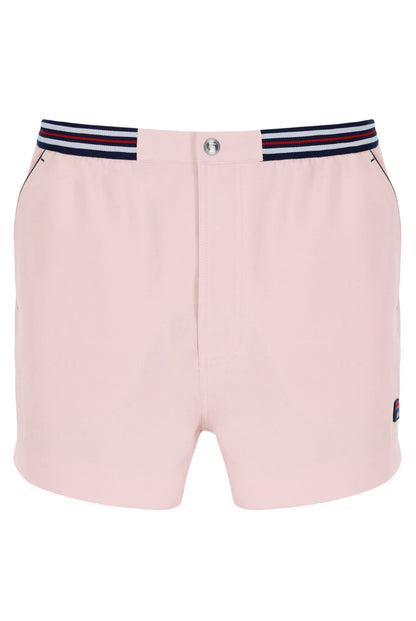 Pale Pink High Tide Terry Pocket Stripe Shorts - Light Baby Pink