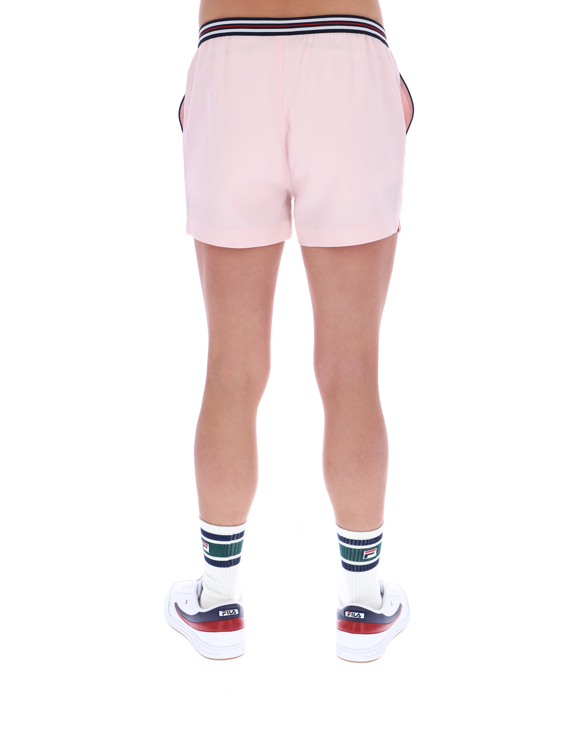 Pale Pink High Tide Terry Pocket Stripe Shorts - Light Baby Pink