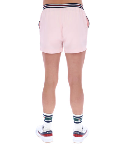 Pale Pink High Tide Terry Pocket Stripe Shorts - Light Baby Pink
