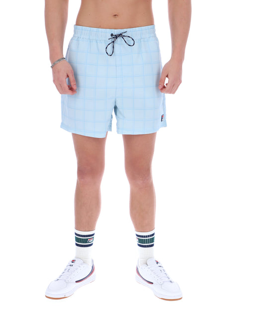 Skyway Mariano Tonal Check Swim Shorts - Baby Blue