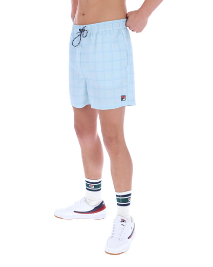 Skyway Mariano Tonal Check Swim Shorts - Baby Blue