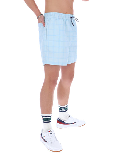 Skyway Mariano Tonal Check Swim Shorts - Baby Blue