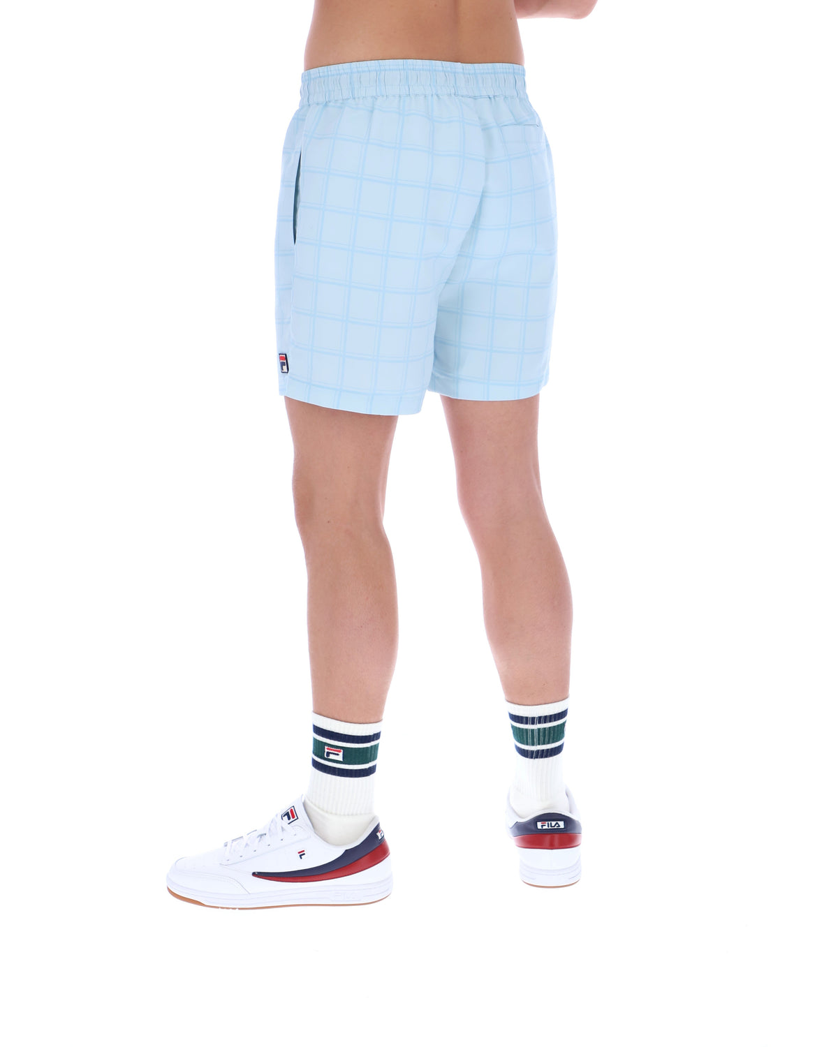 Skyway Mariano Tonal Check Swim Shorts - Baby Blue