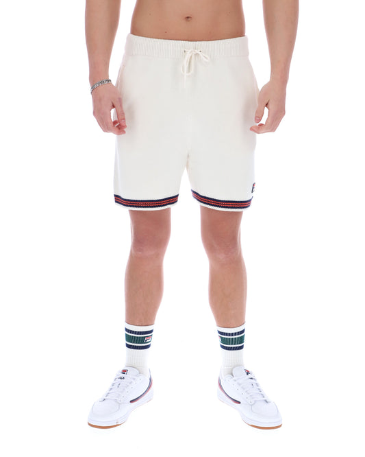 Gardenia Clemente Crochet Knitted Shorts with Contrast Tipping - Off White