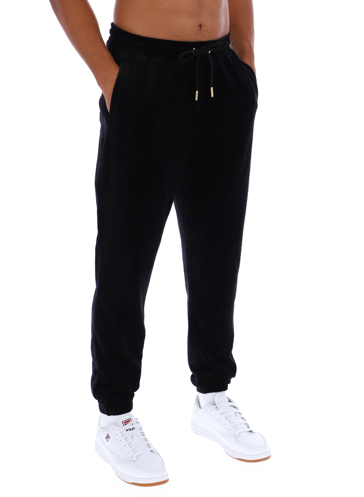 Black Eddie Velour Track Pant - Black
