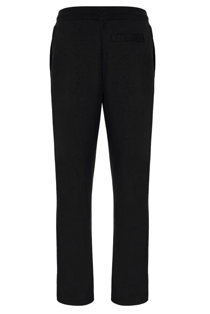 Black Tavis Contrast Stitch Straight Leg Jogger - Black