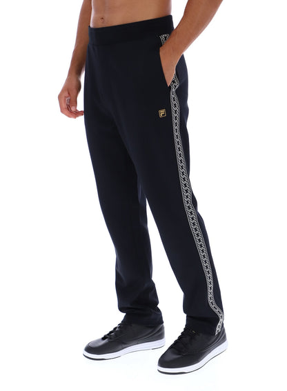 Black Layton Straight Leg Pants with Tape Detail - Black