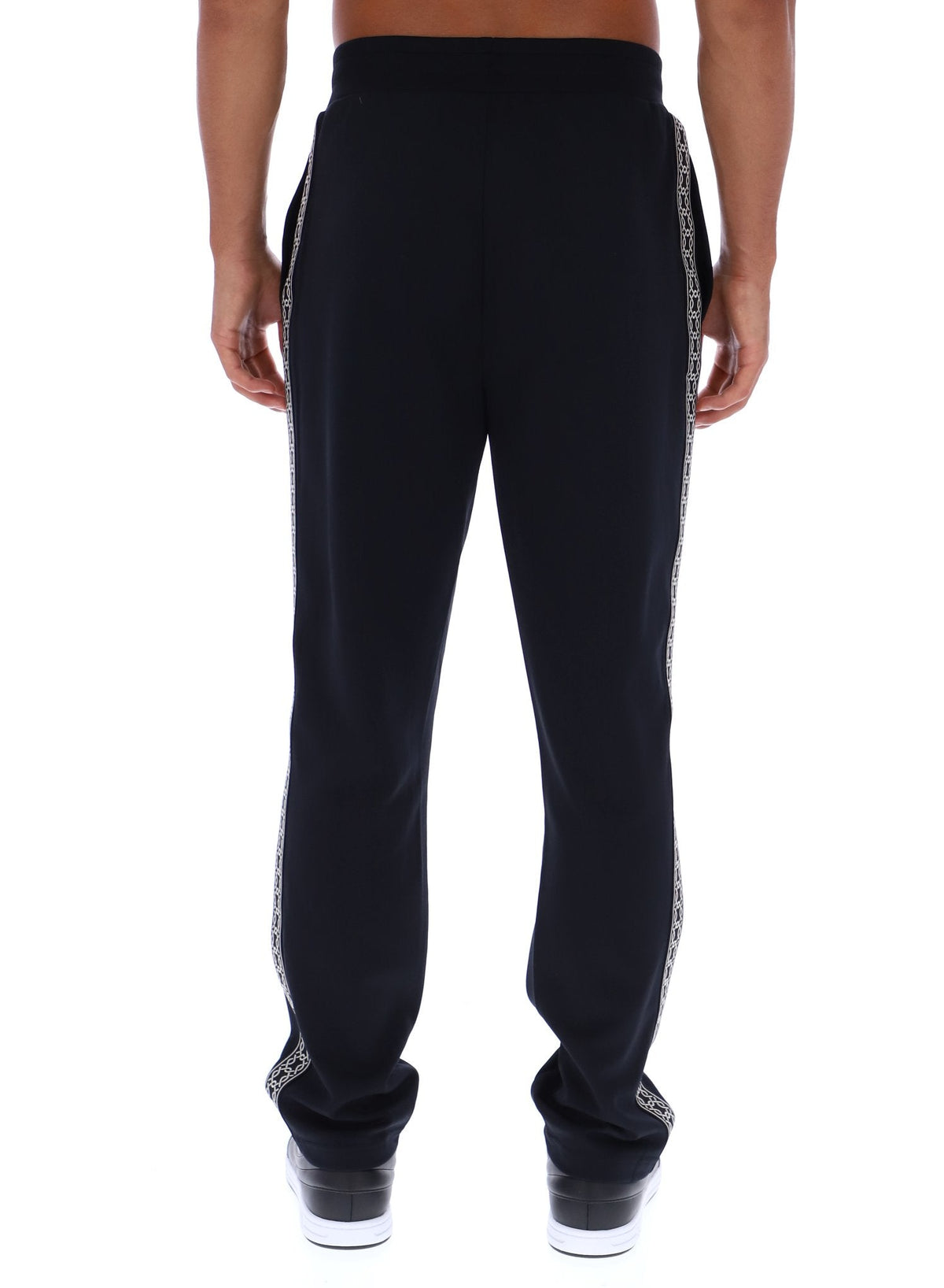Black Layton Straight Leg Pants with Tape Detail - Black