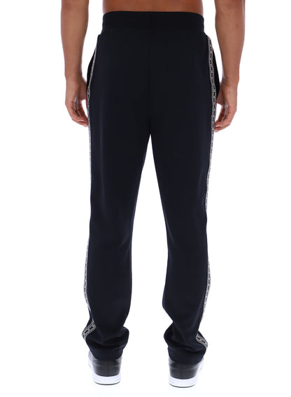 Black Layton Straight Leg Pants with Tape Detail - Black