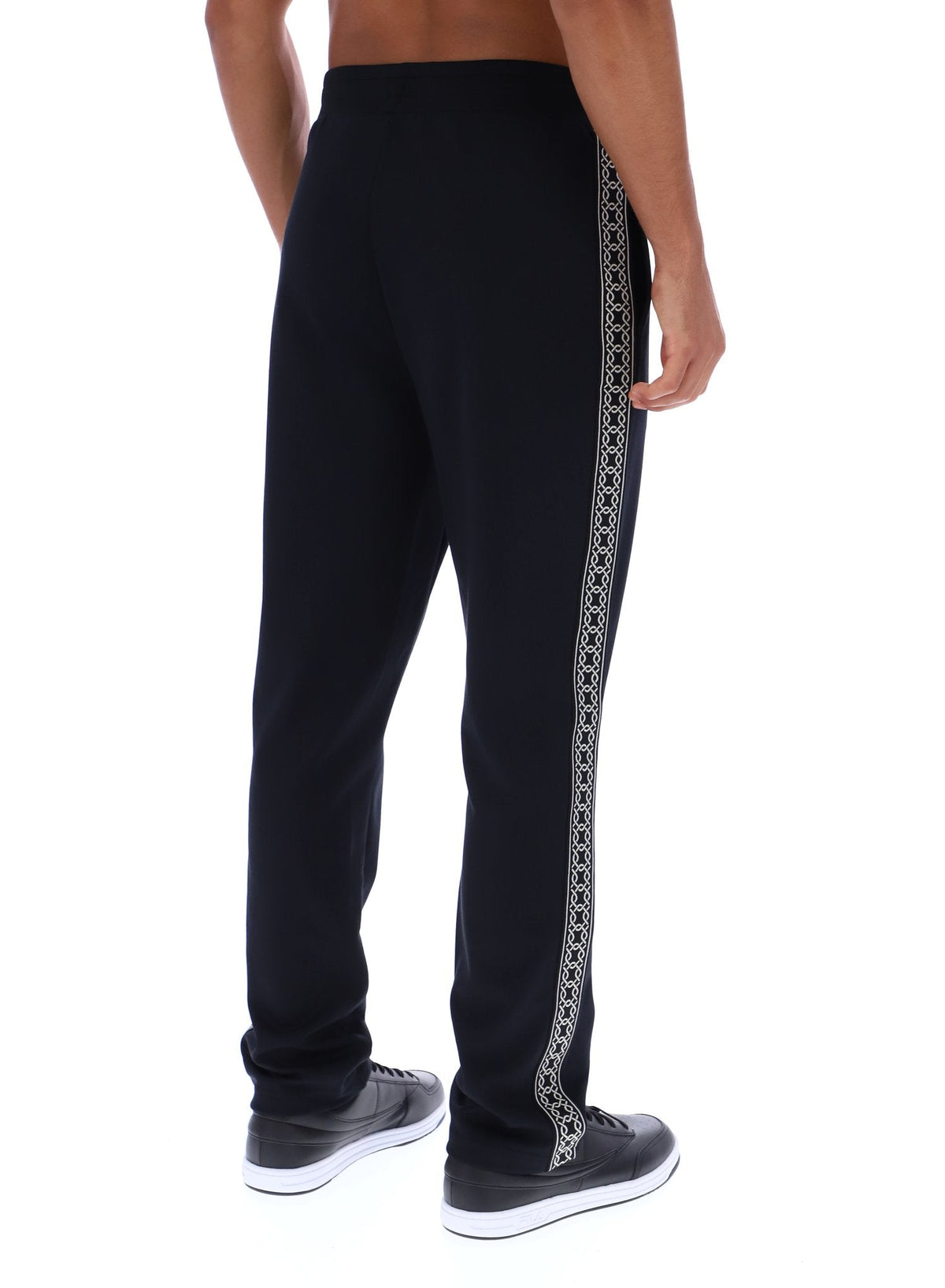 Black Layton Straight Leg Pants with Tape Detail - Black