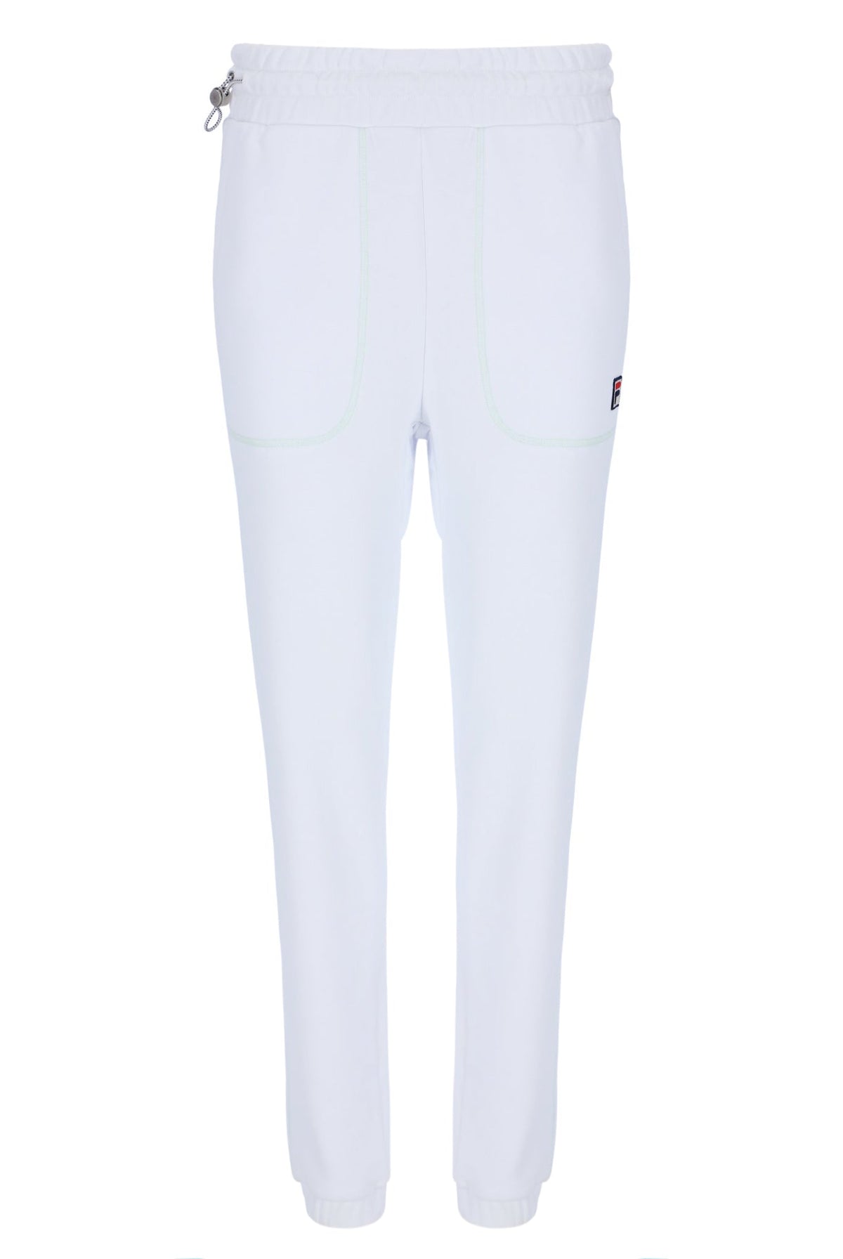 White Contrast Stitch Unisex Sweatpants - White