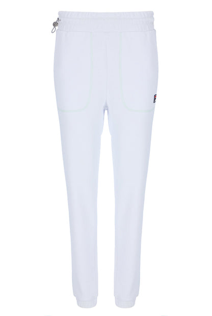 White Contrast Stitch Unisex Sweatpants - White
