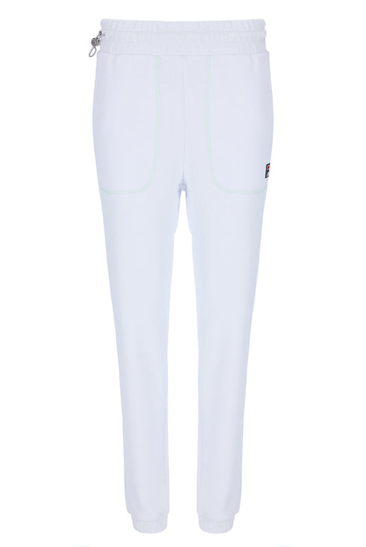 White Contrast Stitch Unisex Sweatpants - White
