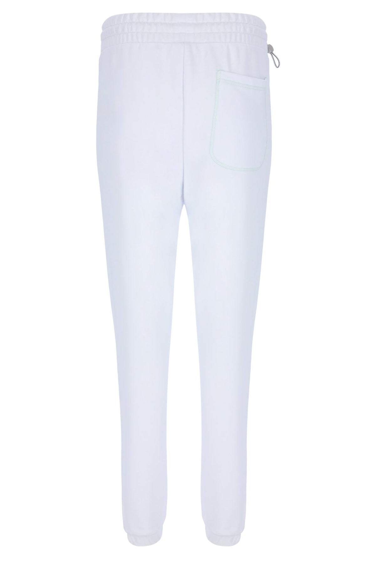 White Contrast Stitch Unisex Sweatpants - White