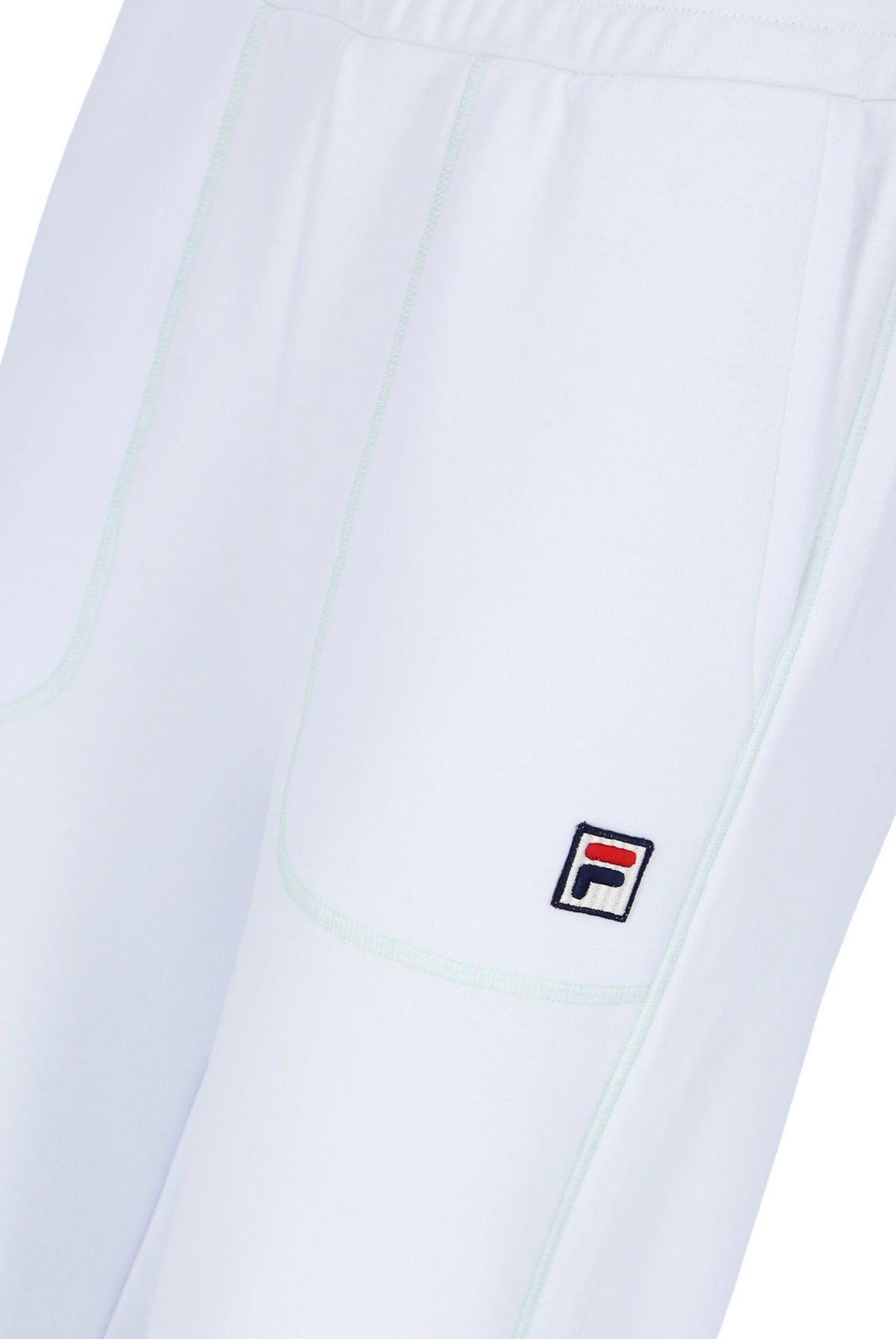 White Contrast Stitch Unisex Sweatpants - White