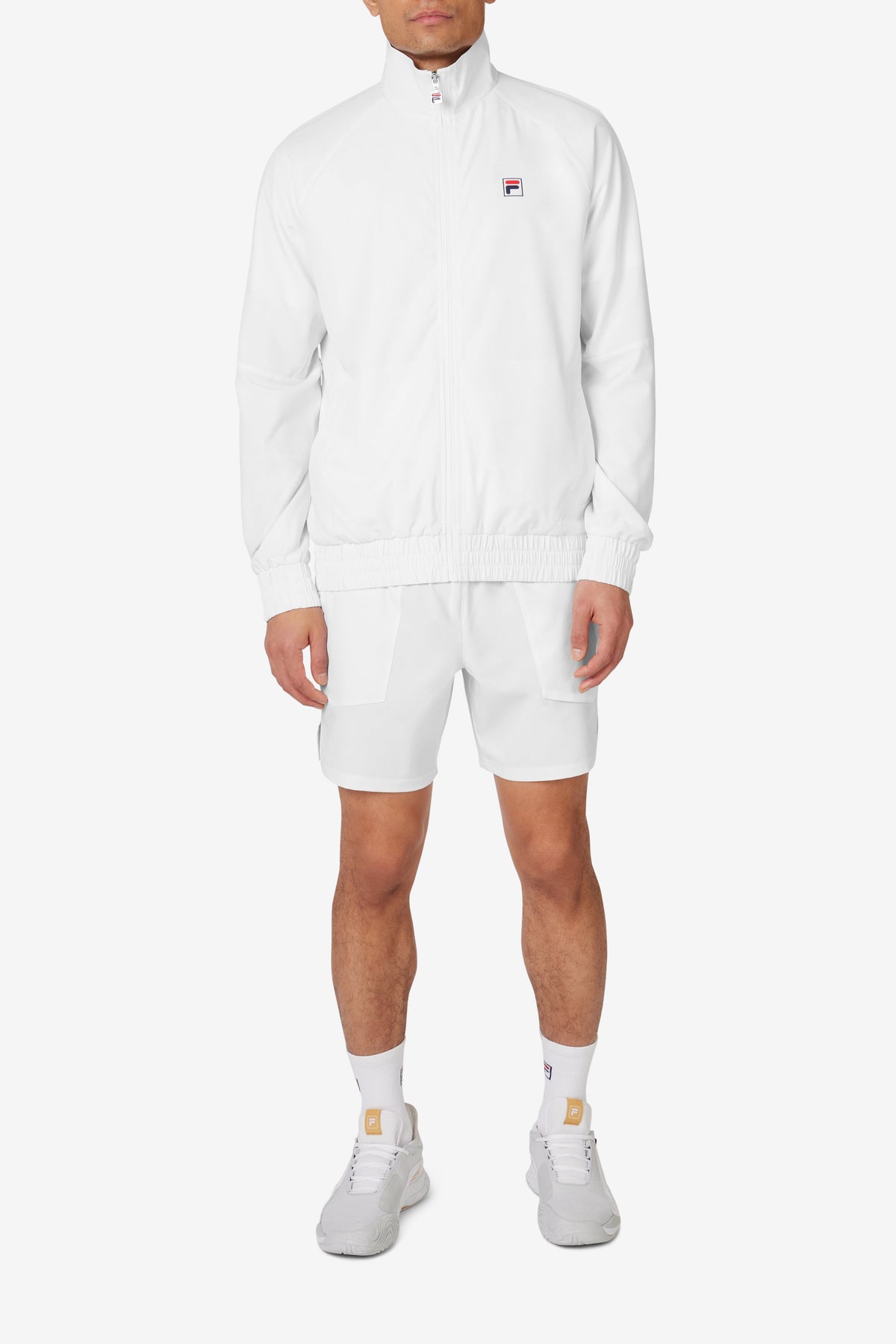 White Tennis Court Track Top - White