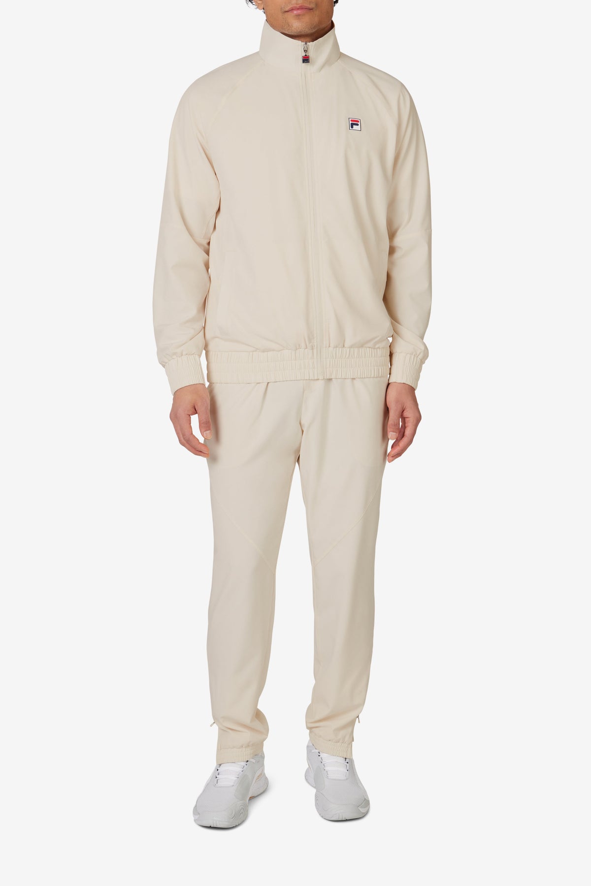 Beige Tennis Woven Court Track Top - Beige
