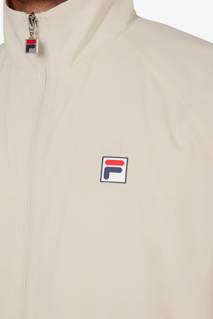 Beige Tennis Woven Court Track Top - Beige